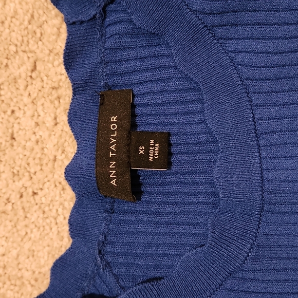 Ann Taylor Ribbed Ruffle Cuff Crew Neck Sweater - Picture 3 of 11